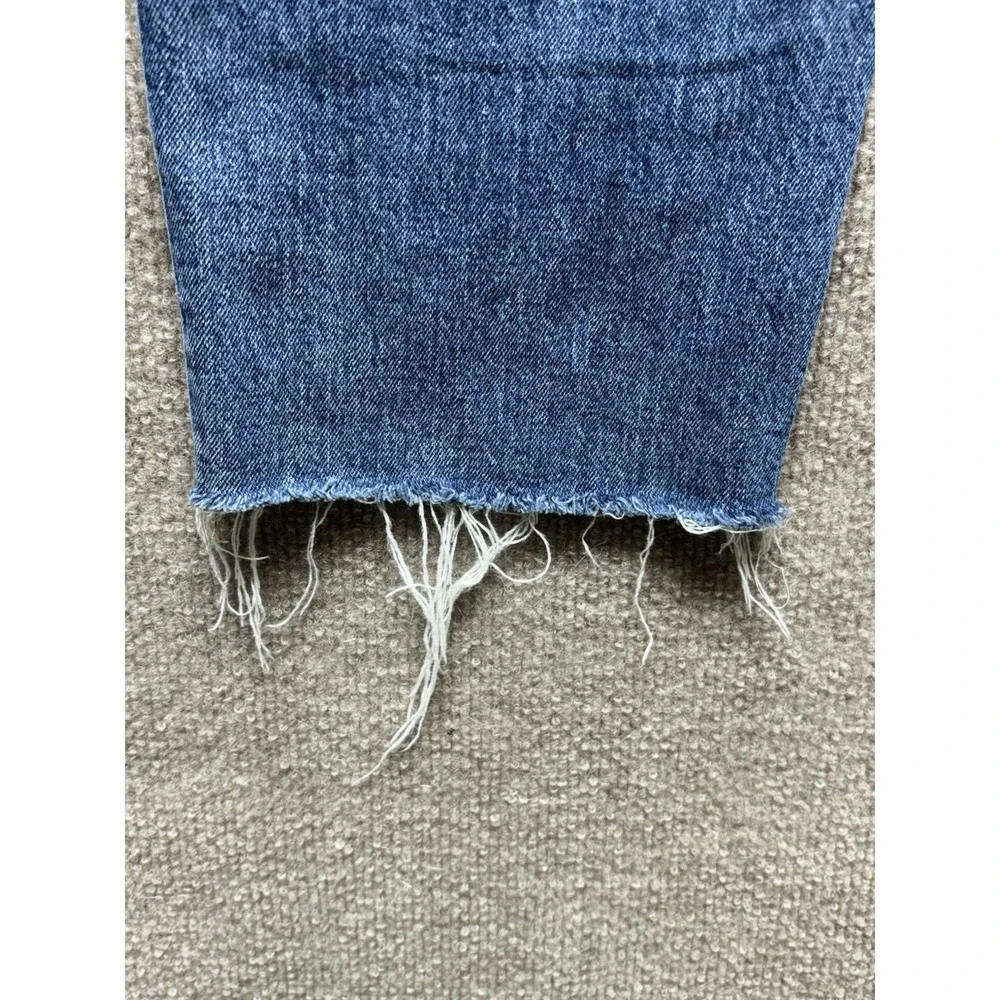 Madewell The Perfect Vintage Jeans Size 31 High‎ Rise HR HW Raw Hem Blue Denim